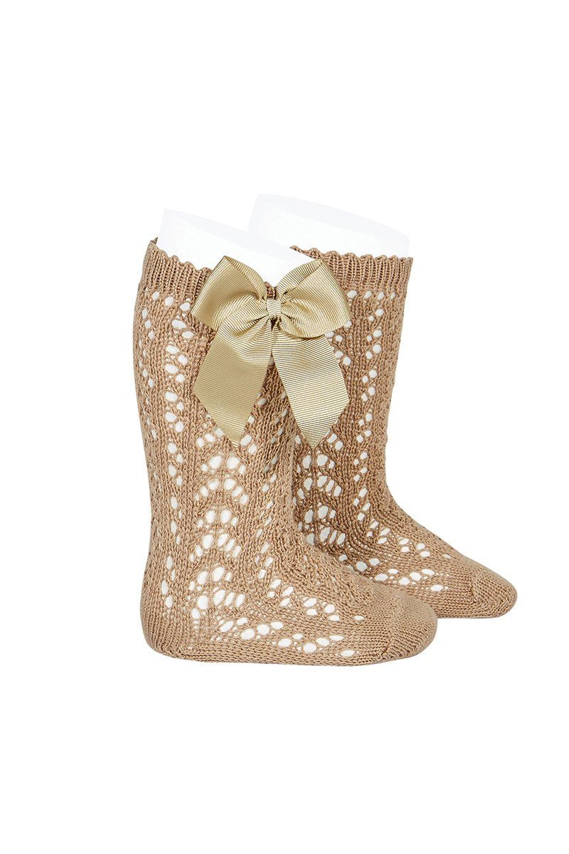 Cute Openwork Bow Socks for Women - Lace Ankle Socks with Camel Design - Perfect for Casual Wear, Gifts, and Fashion Outfits