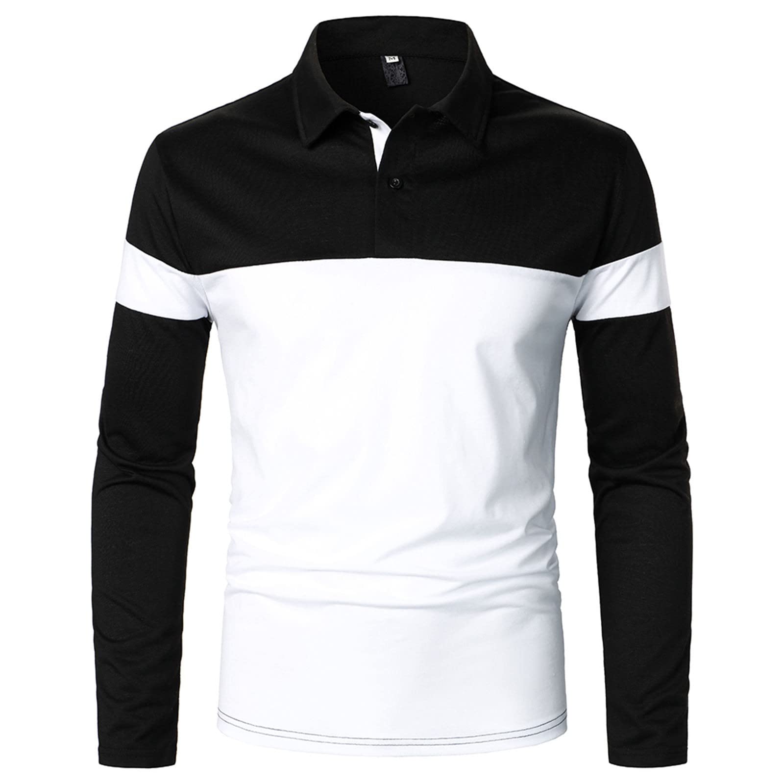 Men's Baseball Long Sleeve Shirt - Fashion Lapel Top with Loose Fit & Stitching Design - Casual Button-Up Shirt for Sports, Outdoor Activities & Everyday Wear