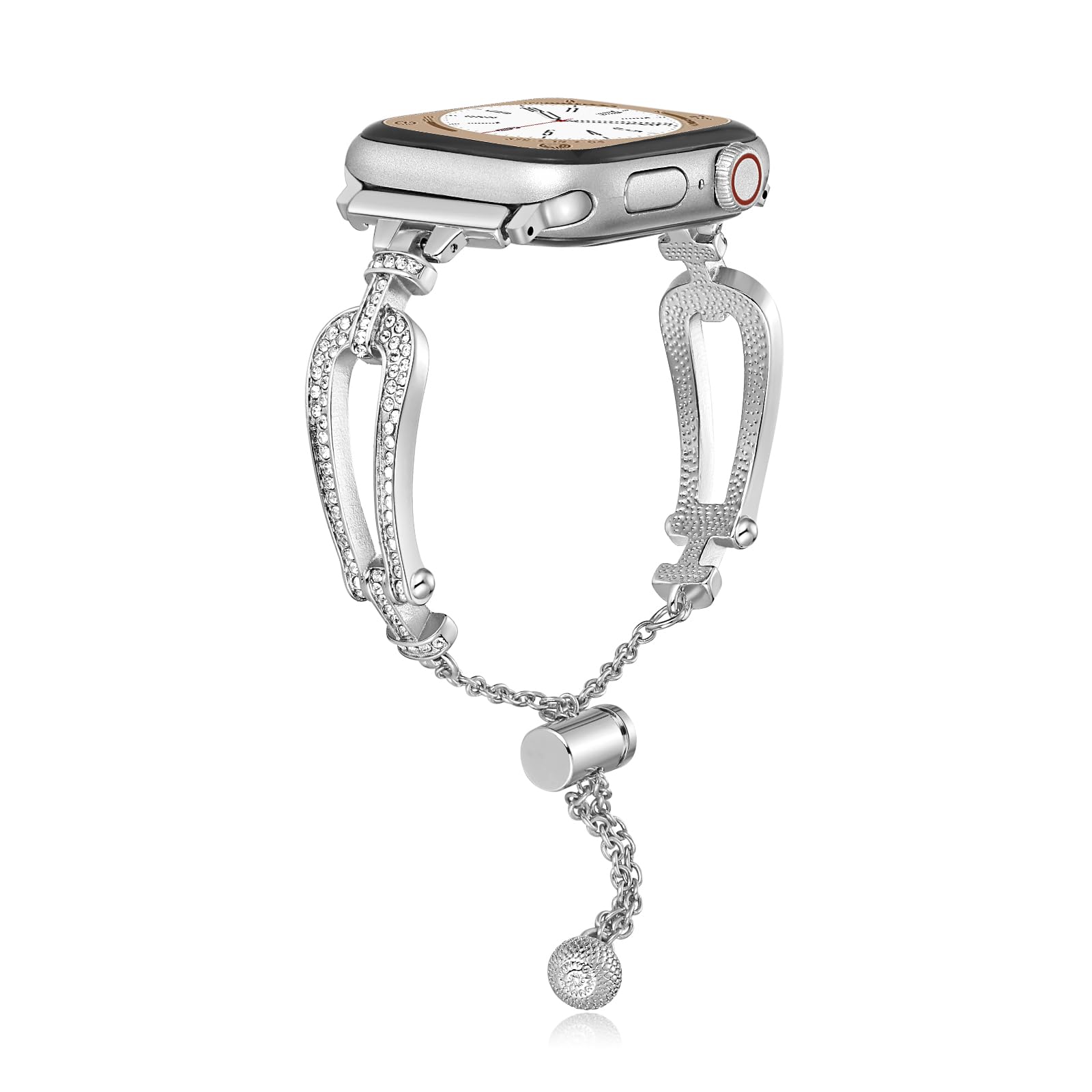 Sparkly Bling Chain Bands for Apple Watch 38mm 40mm 41mm 42mm 44mm 45mm 49mm - Compatible with iWatch Series SE 8 7 6 5 4 3 2 1 | Elegant Rhinestone Diamond Metal Strap Bracelet for Women | Perfect for Parties, Weddings & Formal Events