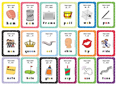 Phonics Vowel Learning Cards (4-deck)