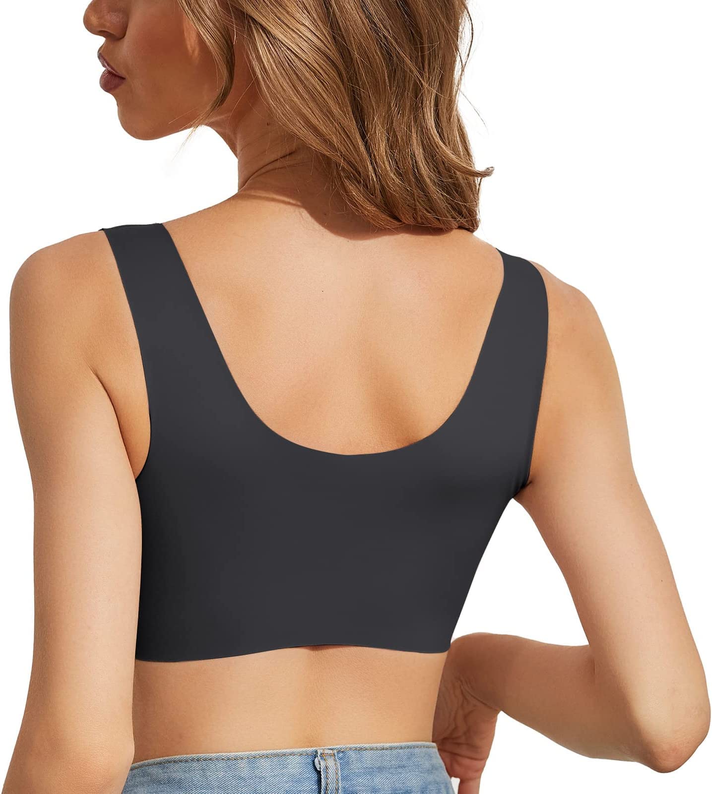 Wirefree Front Close Push Up Bras for Women - Seamless Smooth Back Comfort - Perfect for Everyday Wear, Yoga & Lounge