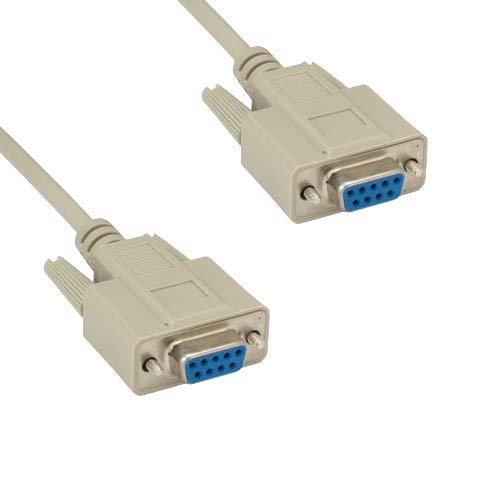 KENTEK 10FT DB9 9-Pin Serial Extension Cable - RS-232 Female to Female (F/F) 28AWG Straight-Through D-Sub Port Beige - Compatible with PC, Mac, Linux for Data Transfer | Ideal for Industrial Equipment, POS Systems & Server Connectivity