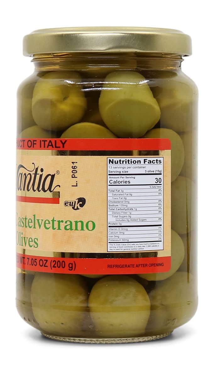 Premium Italian Castelvetrano Olives - 2 Pack (7.05 oz Jars) | Gourmet Snack, Charcuterie Board Essential & Mediterranean Cooking Ingredient