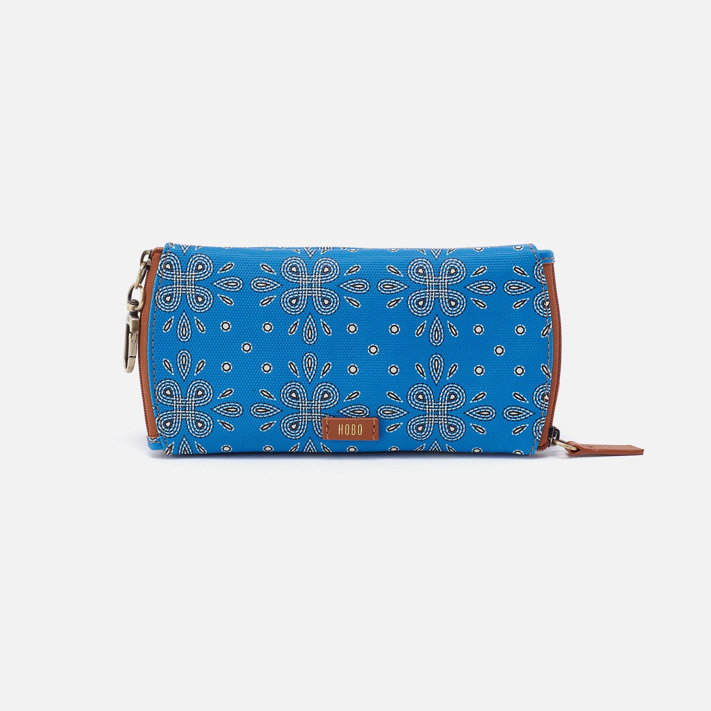 Premium Coated Canvas Double Eyeglass Case - Blue Journey Bandana Design | Protective Storage for Sunglasses & Reading Glasses | Perfect for Travel, Work & Daily Use