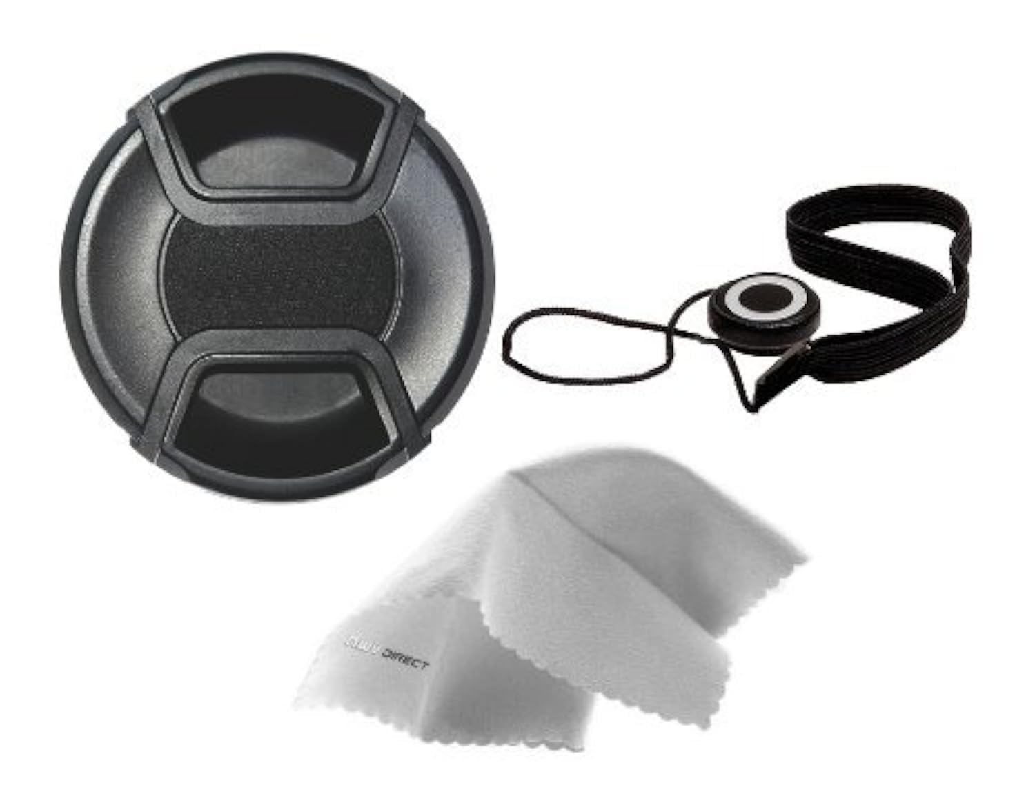 Canon Powershot SX500 52mm Lens Cap Center Pinch with Lens Filter Ring Adapter, Cap Holder & Microfiber Cleaning Cloth - Perfect for Travel, Outdoor Photography & Camera Protection