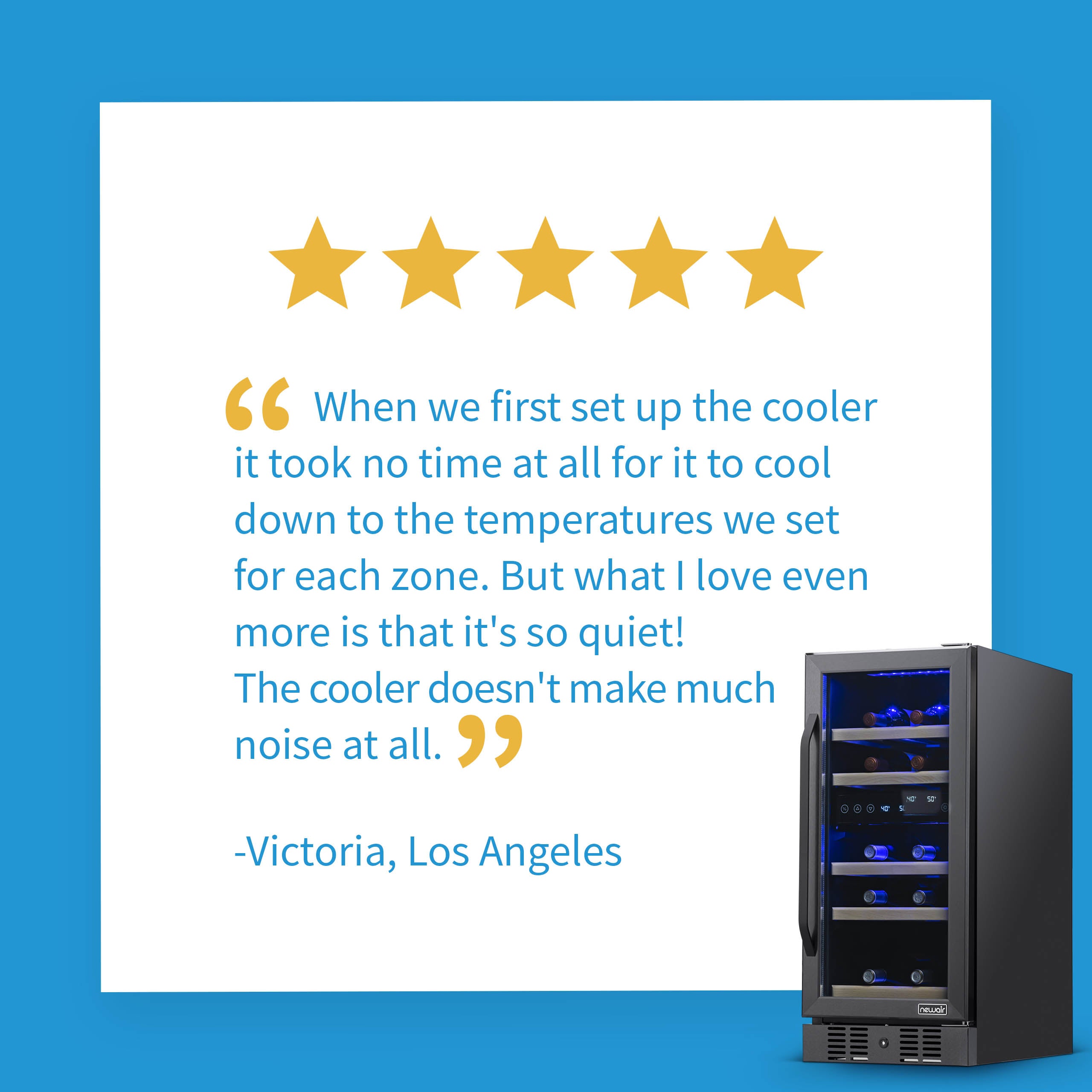 Newair® 29 Bottle 14.8 Cu. Ft. Black Built-In Dual Zone Wine Cooler Refrigerator - Perfect for Home Bars, Restaurants, and Wine Cellars