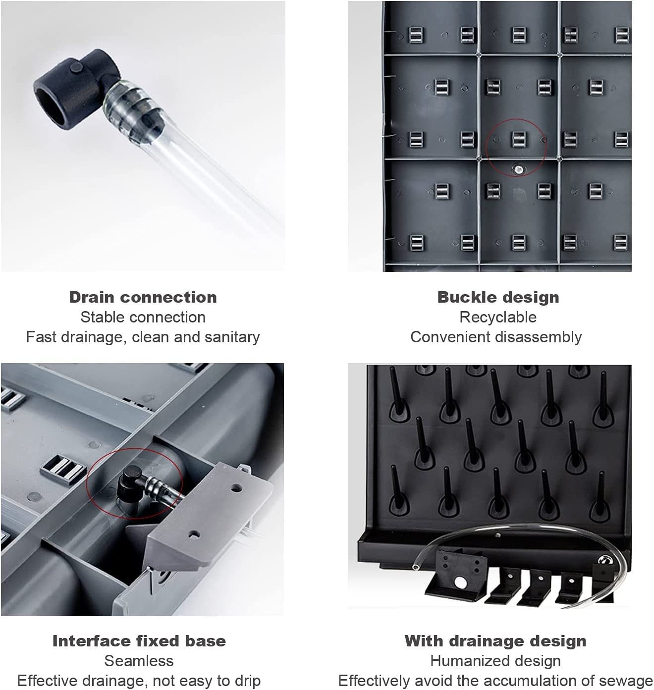 INTBUYING 52-Peg Wall Mounted Bottle Drying Rack - Grey PP Plastic Glassware Drying Station for Lab, Kitchen & Education Use - Space-Saving Desk Organizer for Test Tubes, Beakers & Cleaning Equipment