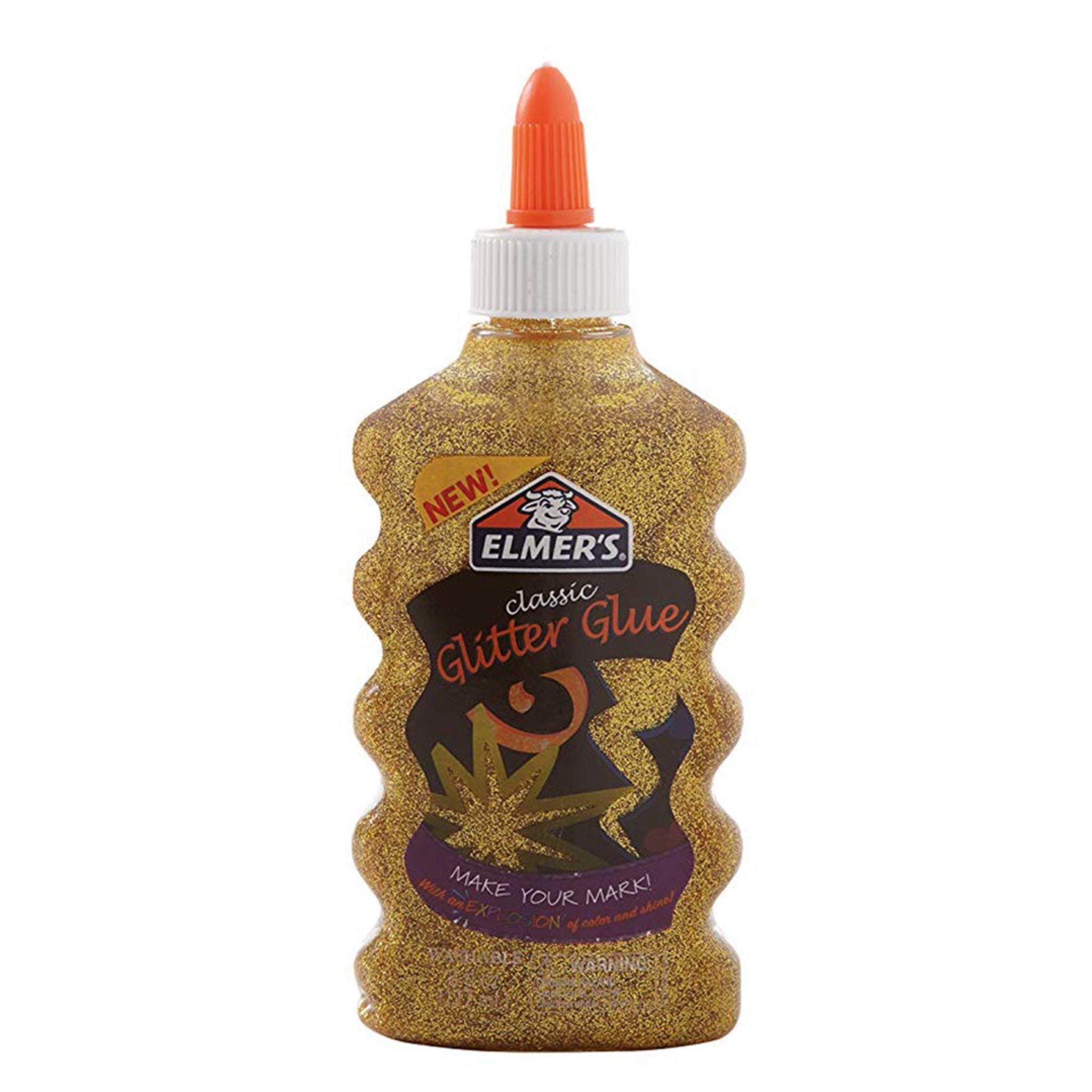 Elmer's Glitter Glue Gold 6oz - Non-Toxic Washable Glue for Kids Crafts, DIY Projects, Scrapbooking & School Supplies - Perfect for Art Projects, Classroom Activities & Holiday Decorations