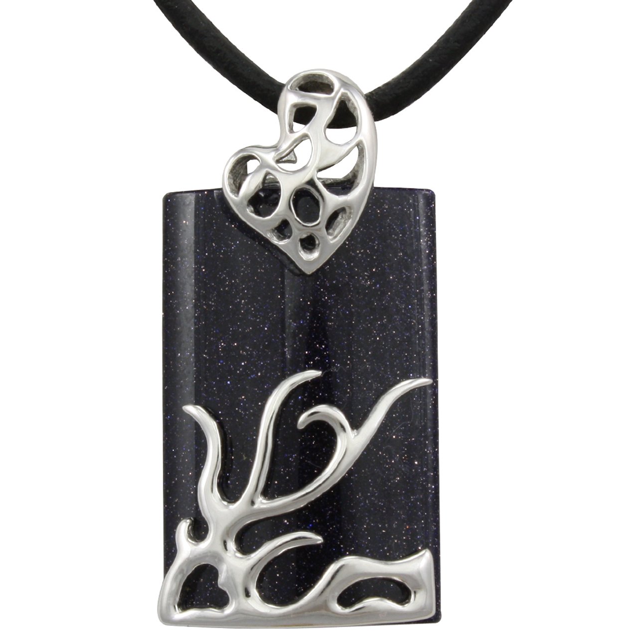 Dragon and Phoenix Silver Pendant Necklace Set with Rose Quartz & Goldstone - Elegant Jewelry Gift for Women, Perfect for Weddings, Anniversaries & Special Occasions