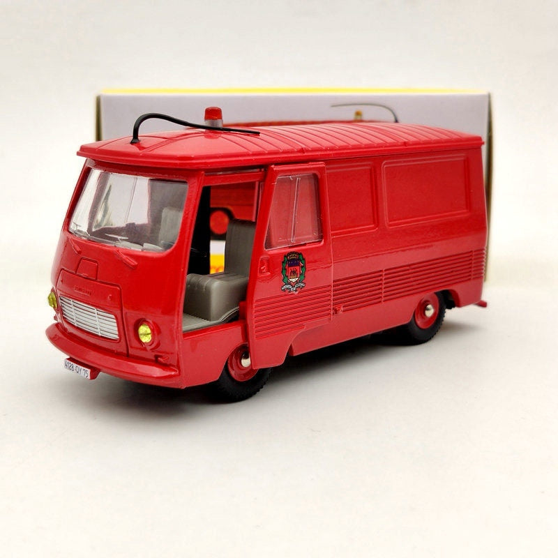 1/43 Scale Atlas Dinky Toys 570P Peugeot J7 Fire Truck Diecast Model Car - Vintage Collectible Miniature Vehicle for Display & Gifts - Perfect for Collectors, Model Enthusiasts & Home/Office Decor