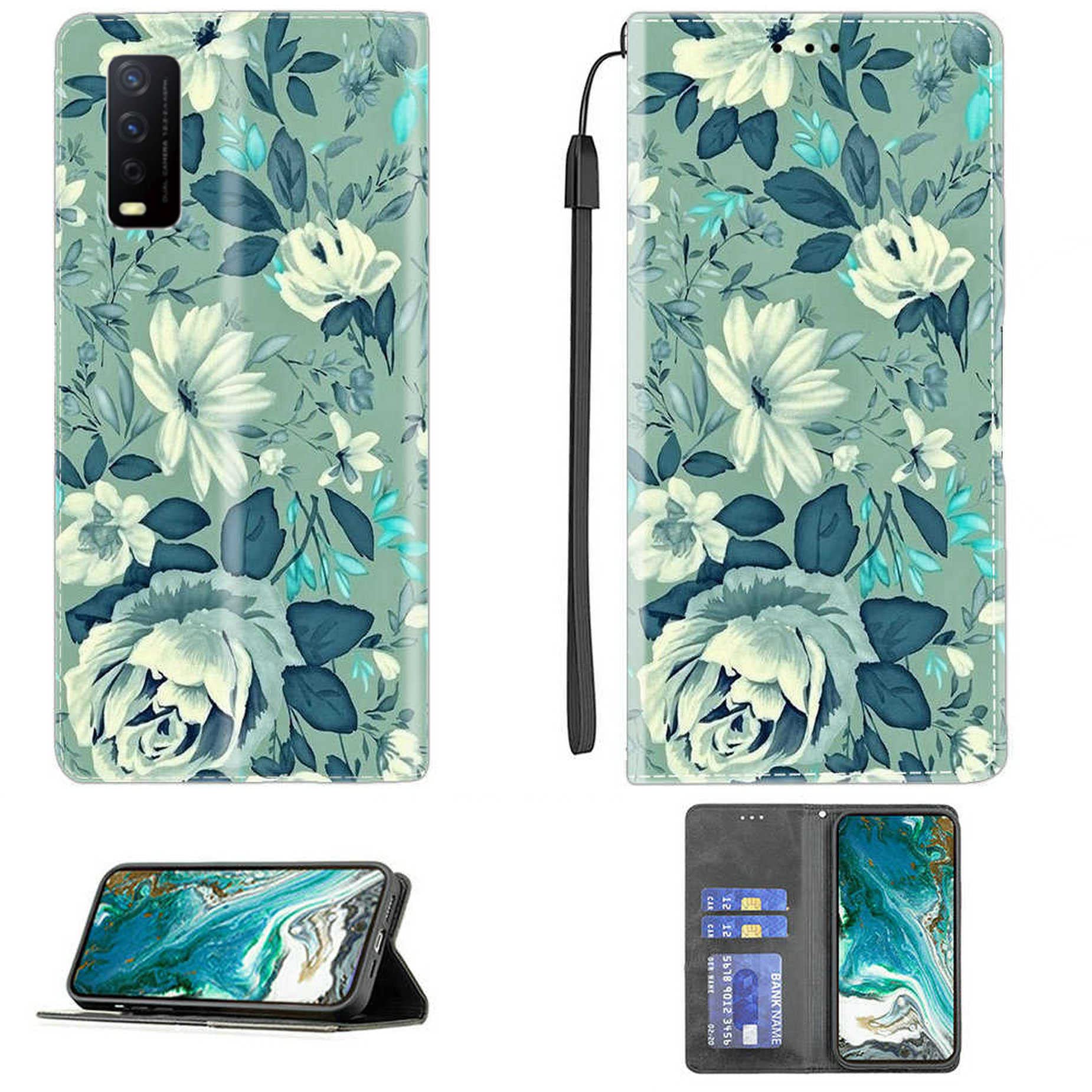 Premium Flip Stand Case for Vivo Y12s 2021 - PU Leather Magnetic Wallet Phone Cover with Kickstand | Perfect for Work, Travel & Hands-Free Viewing