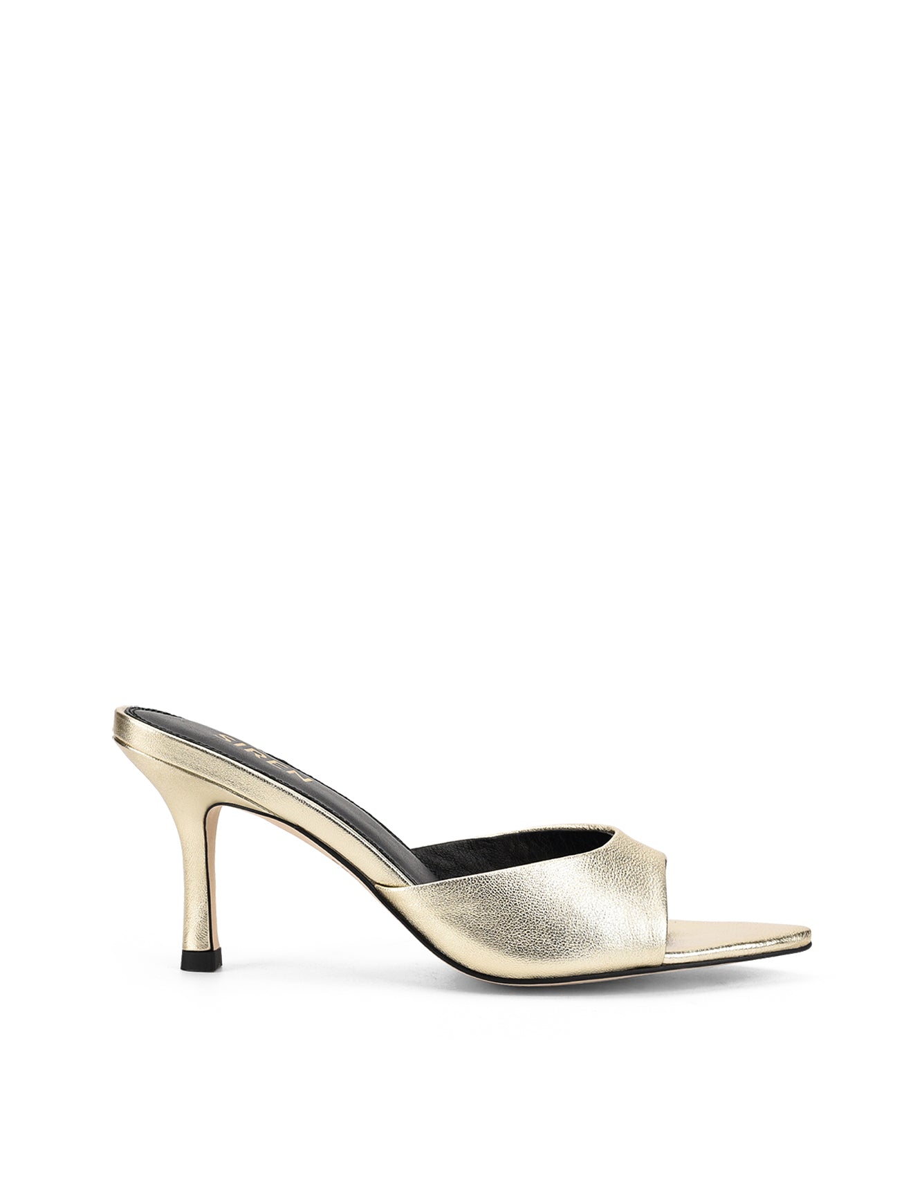 Margot Pointed Toe Mules - Gold Metallic Leather Women's Slip-On Shoes for Office, Party & Casual Wear