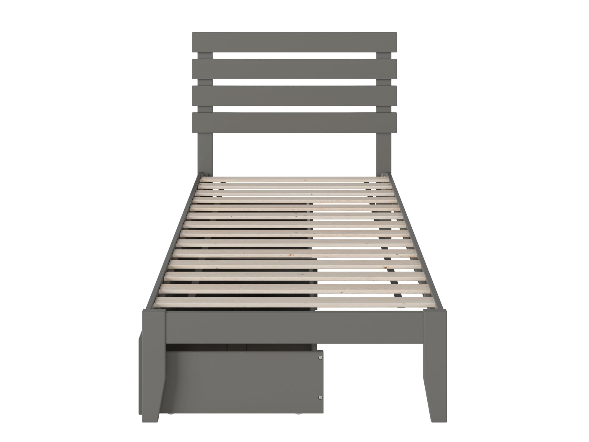 AFI Oxford Twin XL Platform Bed with Storage Drawers & USB Charging Station - Grey Modern Wooden Bed Frame for Small Spaces | Perfect for Dorm Rooms, Studio Apartments & Guest Bedrooms