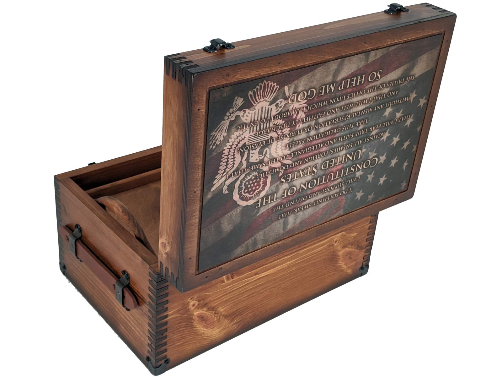 Military Oath of Office Keepsake Box - Engraved Wooden Display Case for Commissioning Ceremonies, Promotions & Retirement Gifts - Perfect for Army, Navy, Air Force & Marine Corps Memorabilia