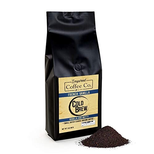 French Vanilla Flavored Cold Brew Coffee Grounds - 2lb Bag by Inspired Coffee Co - Perfect for Iced Coffee, Smoothies & Desserts