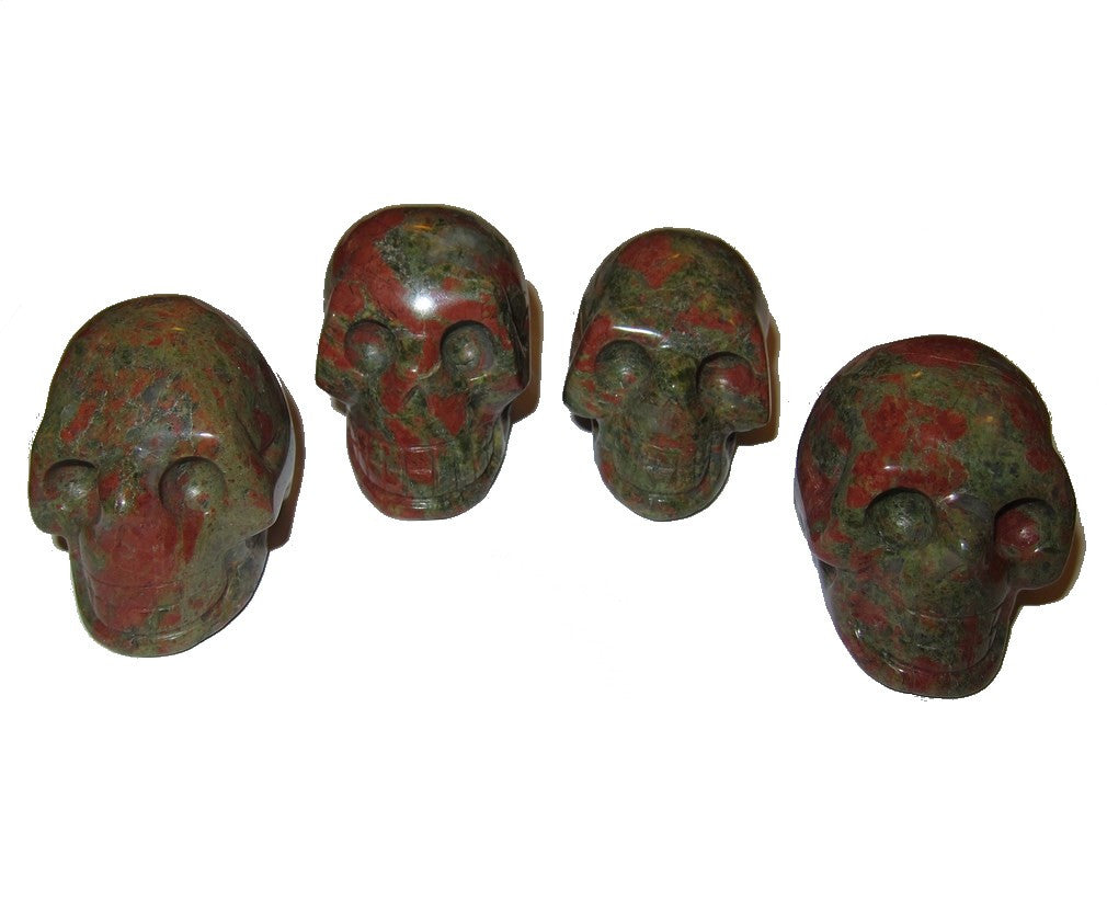 Natural Unakite Crystal Skull Carving for Psychic Communication & Meditation - Healing Stone for Spiritual Growth & Energy Work