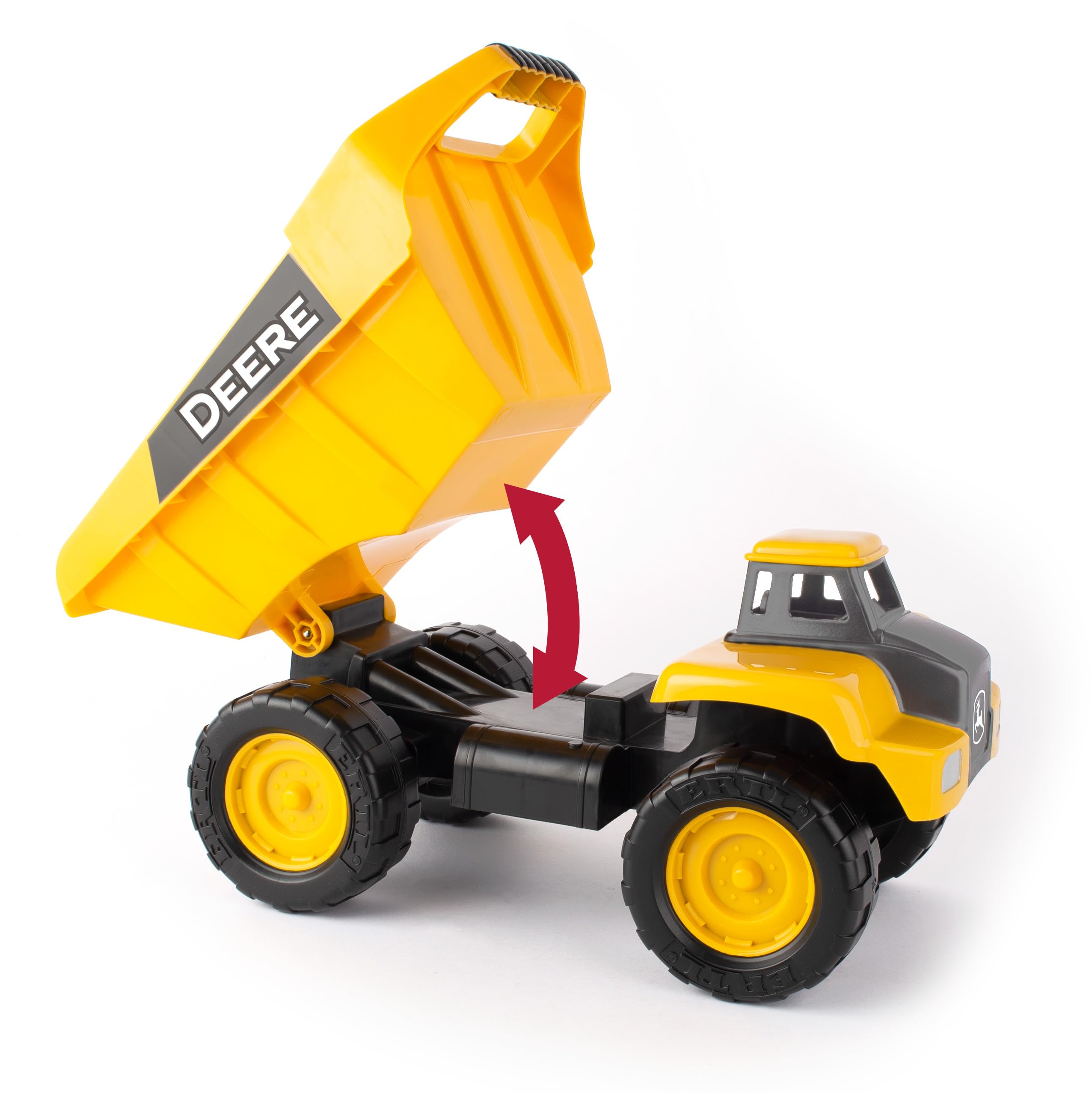John Deere Big Scoop Dump Truck Toy - 15 Inch Large Construction Vehicle with Tilting Dump Bed - Outdoor Sandbox Toys for Kids Ages 3+ - Perfect for Sand Play, Backyard Fun & Construction Pretend Play