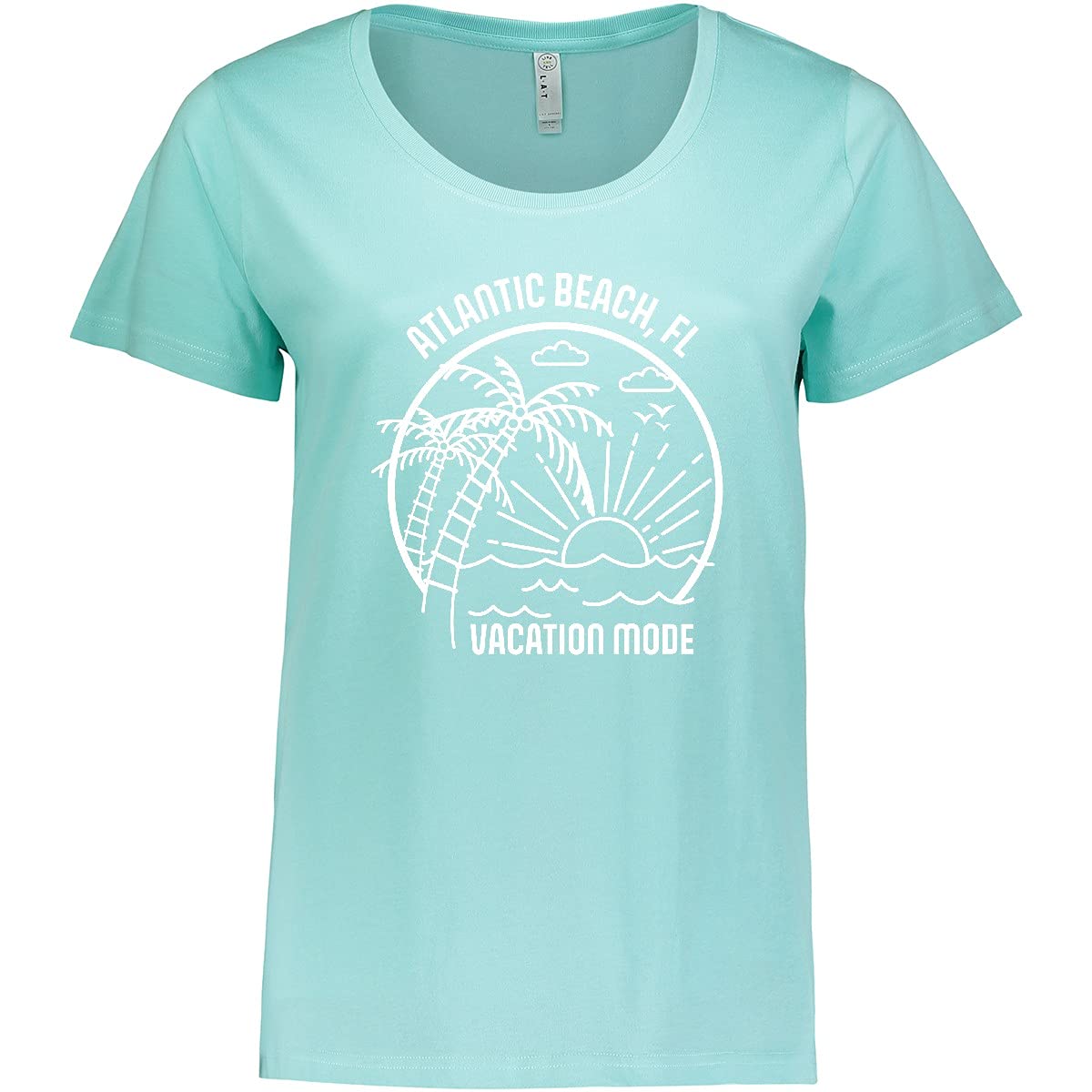 Inktastic Summer Vacation Mode Atlantic Beach Florida Women's Plus Size T-Shirt - Comfortable Casual Tee for Beach Trips, Vacations & Relaxing Outfits