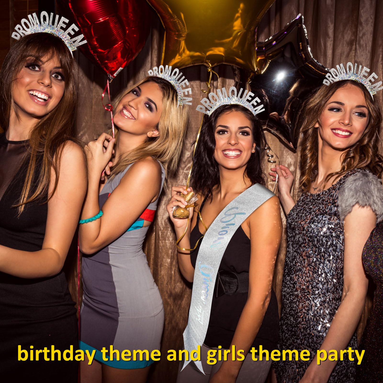 VELSCRUN Silver Prom Queen Headband & Tiara Set - Halloween Crown for Women & Girls, Birthday Party Hair Accessories - Perfect for Prom, Halloween Costumes, and Themed Party Decorations