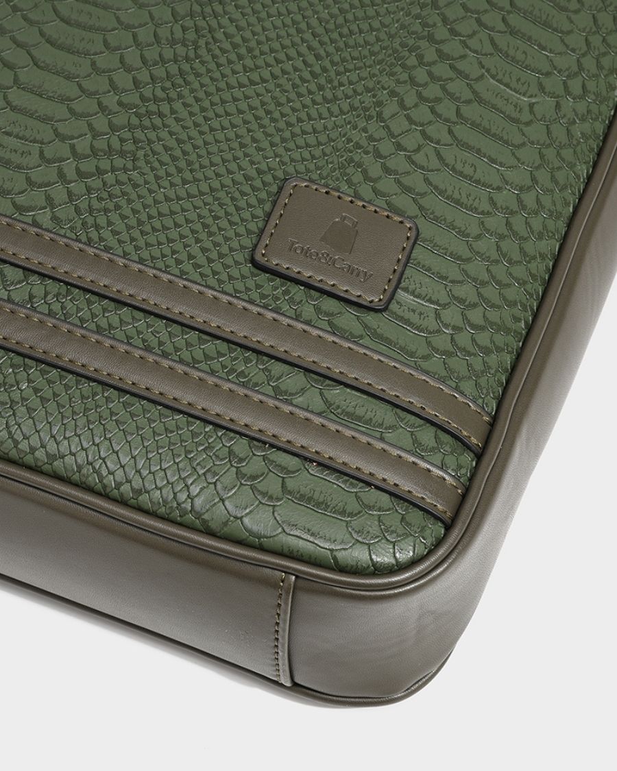 Apollo 1 Olive Green Laptop Bag - Waterproof & Lightweight 15.6 Inch Computer Case for Work, Travel & College | Durable Business Backpack with USB Charging Port