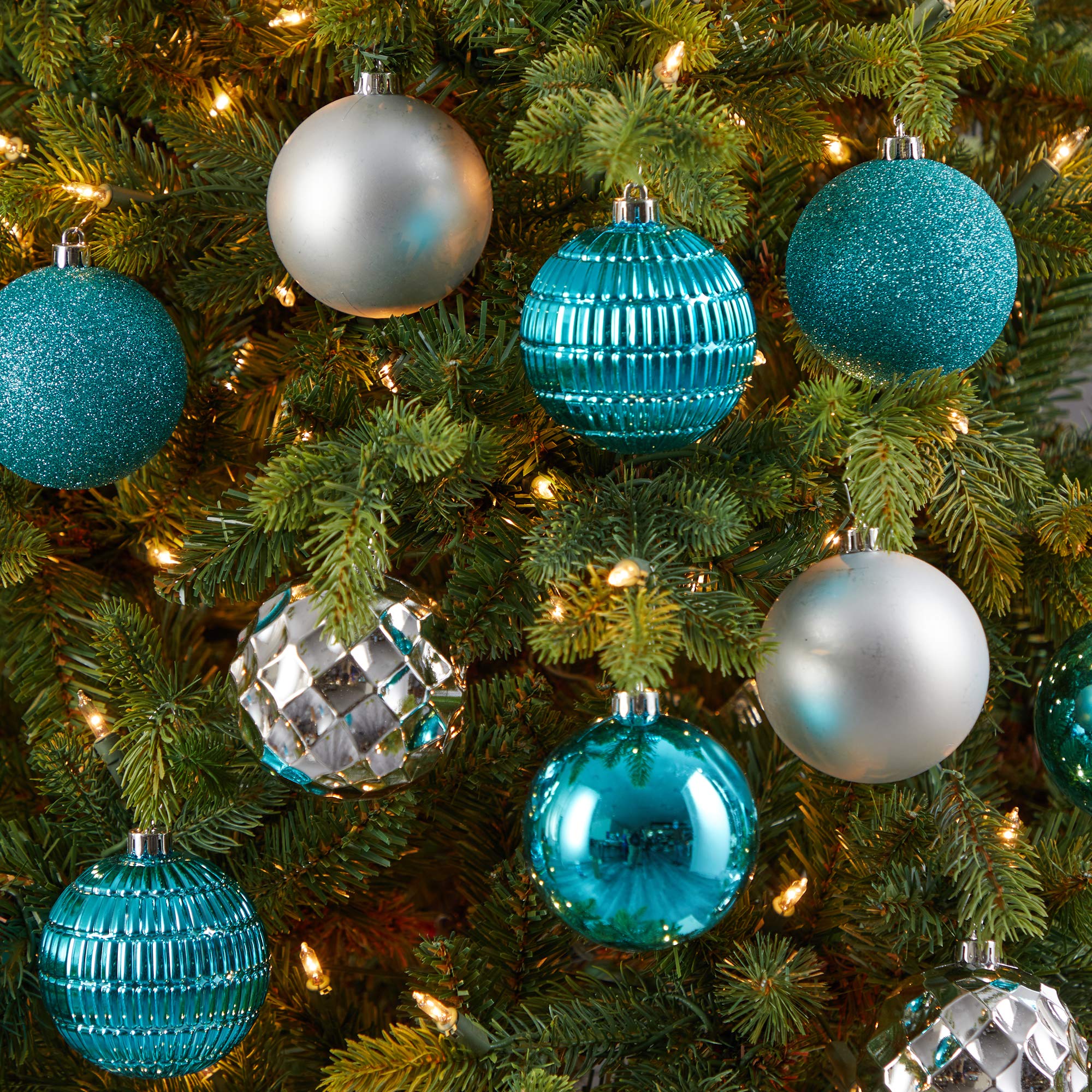 Nearly Natural Shatterproof Christmas Tree Ornaments - 40-Piece Holiday Decor Set with 80mm Balls & Reusable Storage Box - Perfect for Xmas Tree Decorating, Home Party, and Festive Gift Giving