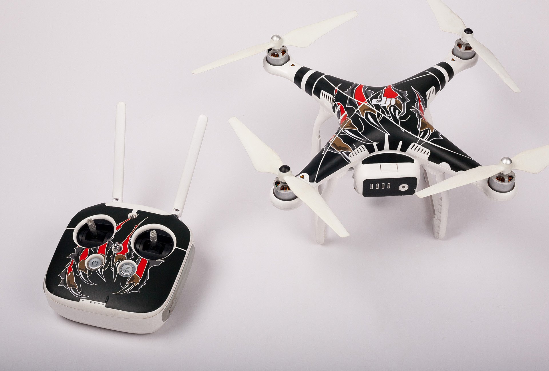 SummitLink Phantom 3 Sticker Set - Controller & Drone Skin Wrap Decals - Customizable Radiation Protection Vinyl Stickers for DJI Phantom 3 (Not Included) - Perfect for Personalization and UV Protection