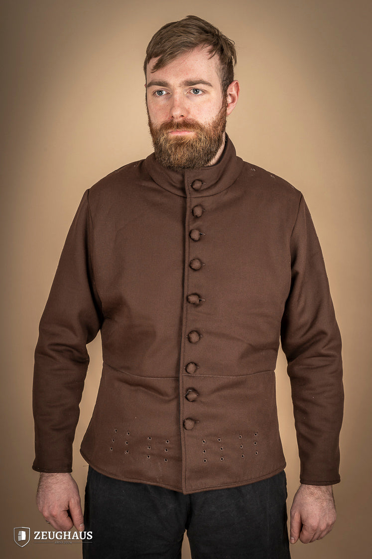 Medieval Arming Doublet Brown - Authentic Renaissance LARP & Historical Reenactment Costume for Knights