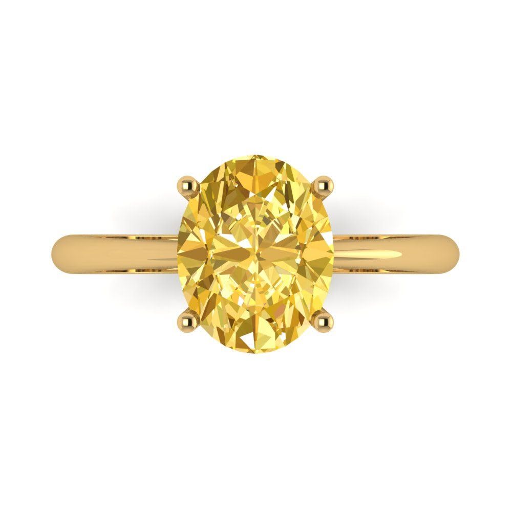 2.5ct Oval Simulated Diamond Ring - 18K Gold Bridal Jewelry for Weddings & Anniversaries