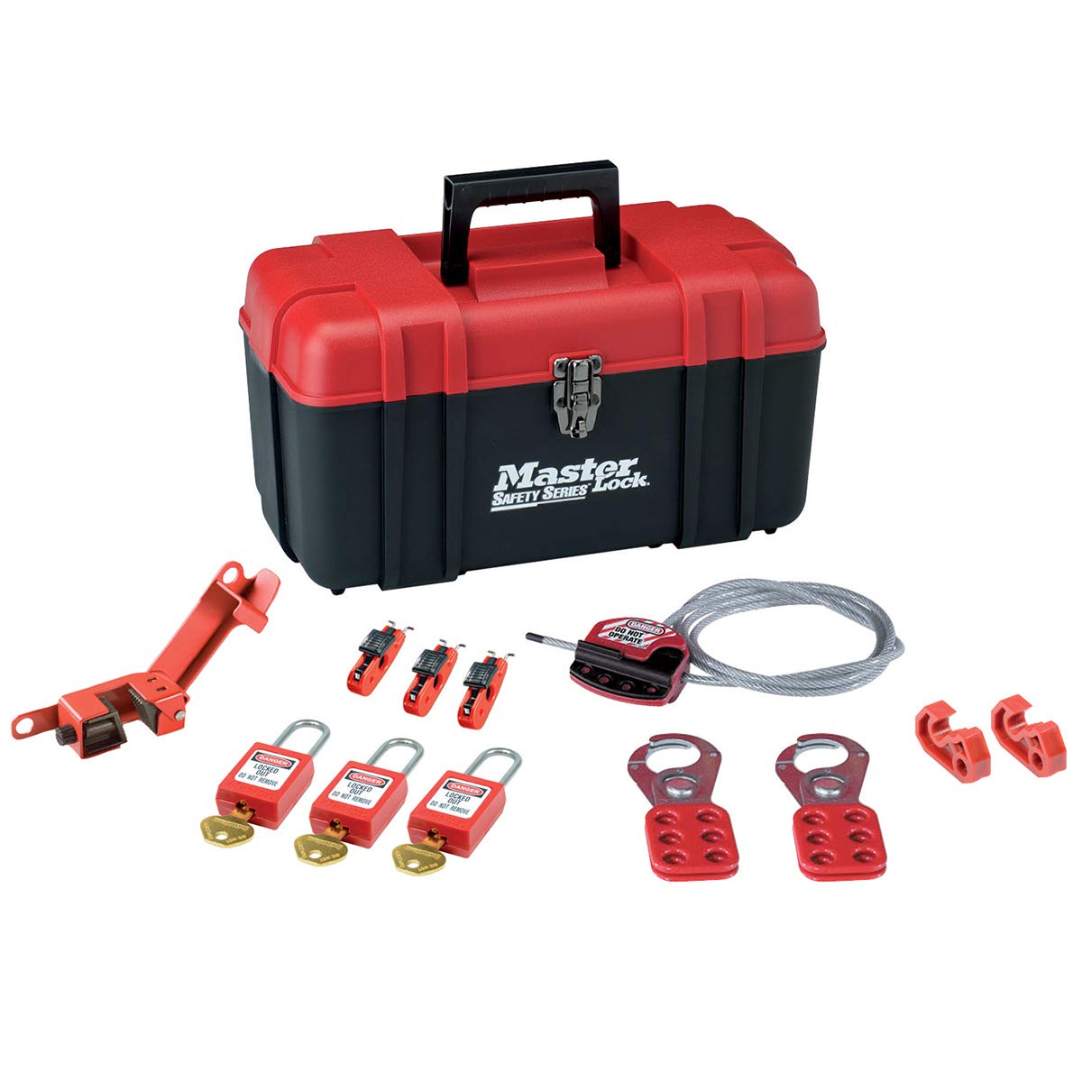 Master Lock 12-Piece Lockout Toolbox Kit for Electrical Safety - Perfect for Industrial Maintenance & Workplace Safety