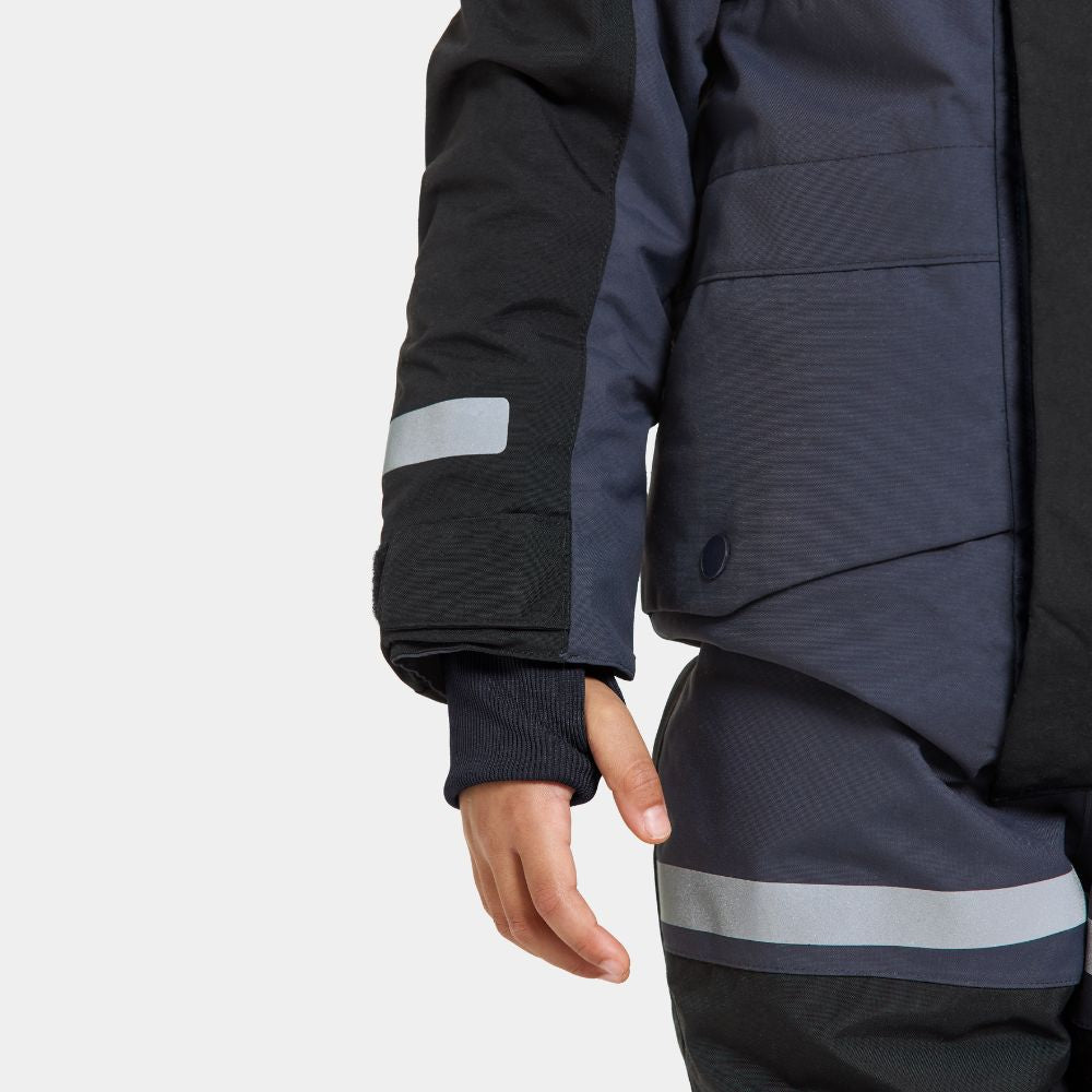 Didriksons Bjarven III Kids Snowsuit - Waterproof Winter Jacket & Pants Set for Boys & Girls, Navy Blue - Perfect for Skiing, Snowboarding & Outdoor Play