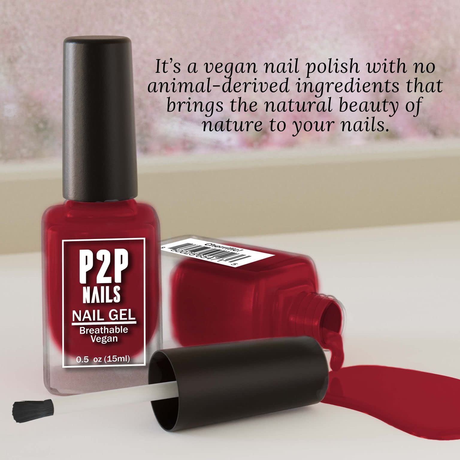 Vegan Burgundy Nail Gel Polish - Quick Dry Long Lasting Nail Art Gel with Smooth Texture - Vibrant Colors for Stylish Women - Perfect for Manicures, Pedicures & Nail Art Designs (Cherrific!)