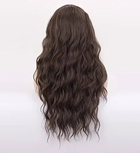 Long Wavy Synthetic Wig with Natural Center Part - Perfect for Cosplay, Halloween, and Daily Fashion Styling