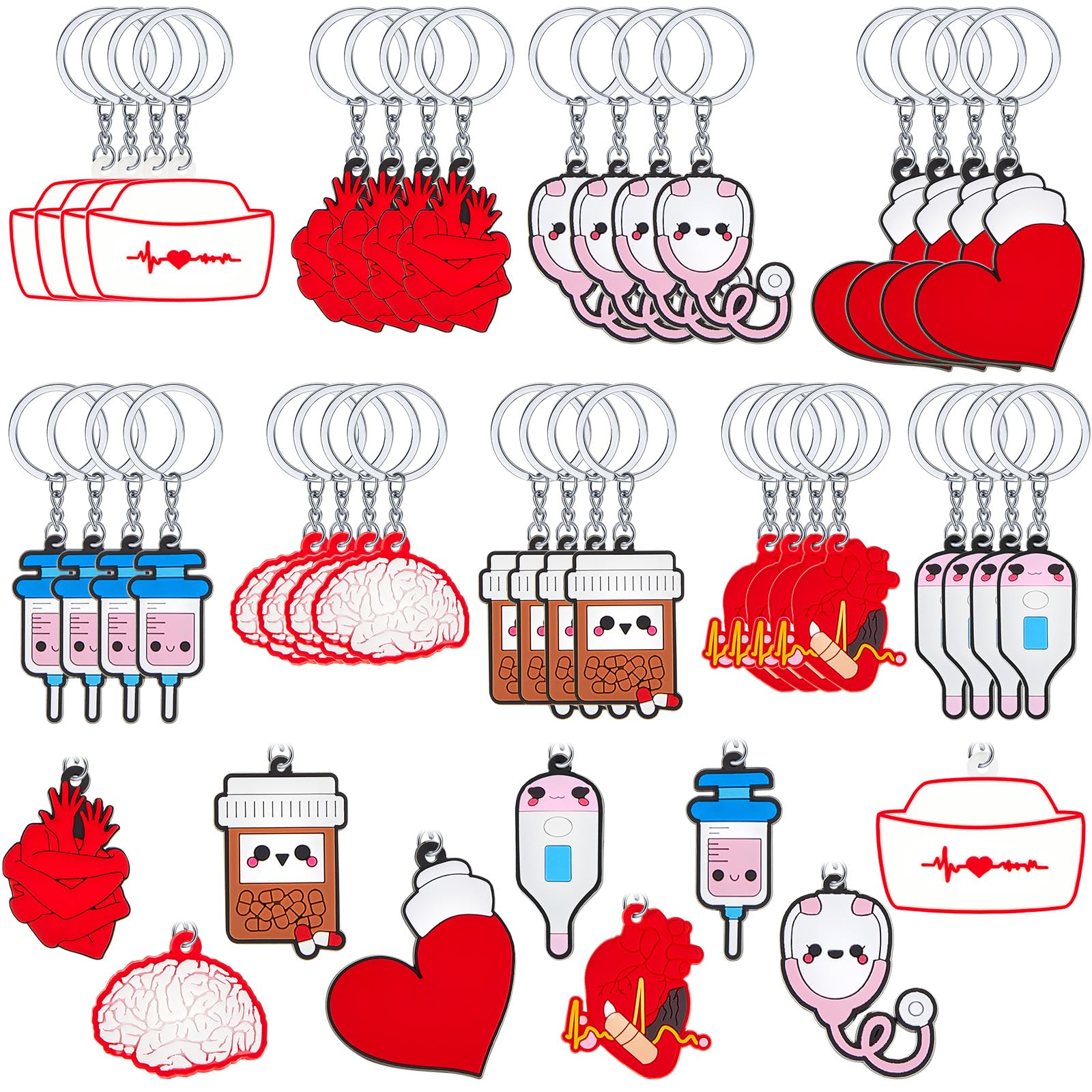 Henoyso 36 Pcs Nurse Keychain Set - Perfect Nurses Week Appreciation Gifts for Women & Men - Thank You Medical Graduation & Coworker Gifts - Ideal for Healthcare Professionals, Hospitals & Nursing Schools