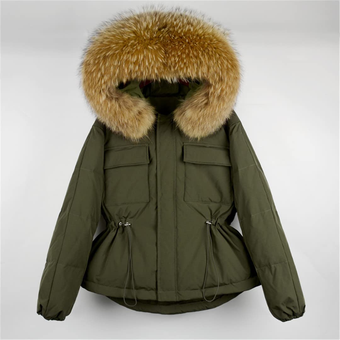 Women's Fur Hooded Winter Down Coat - 90% Duck Down Puffer Jacket, Waterproof & Windproof Parka for Cold Weather - Perfect for Snowboarding, Skiing & Outdoor Activities