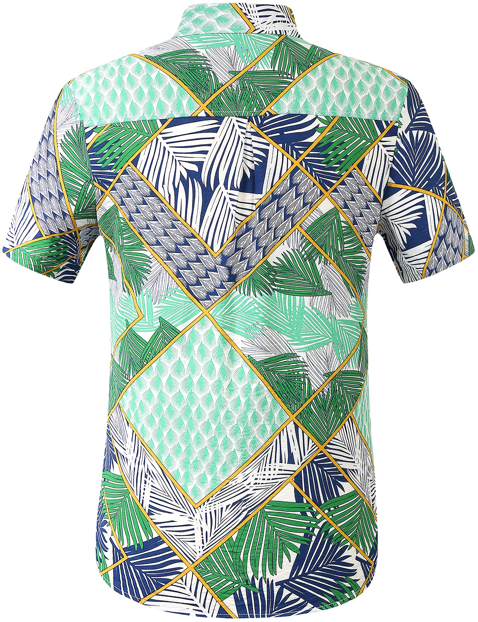 Men's SSLR Short Sleeve Button Down Casual Aloha Hawaiian Shirts - Breathable Summer Shirt for Beach, Vacation & Tropical Parties