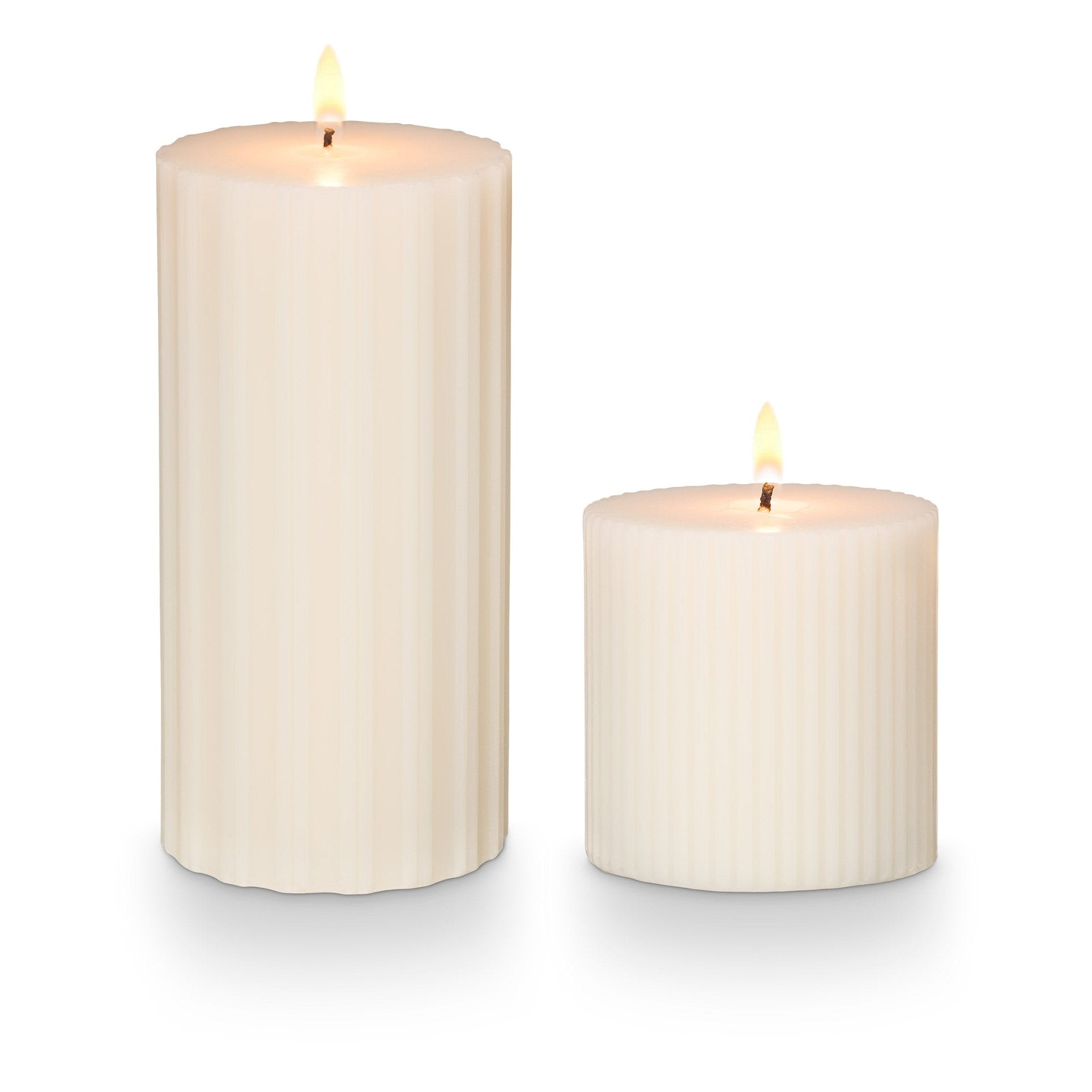 Winter White Small Scented Pillar Candle - Vanilla & Lavender Aromatherapy for Home Decor, Relaxation & Romantic Ambiance