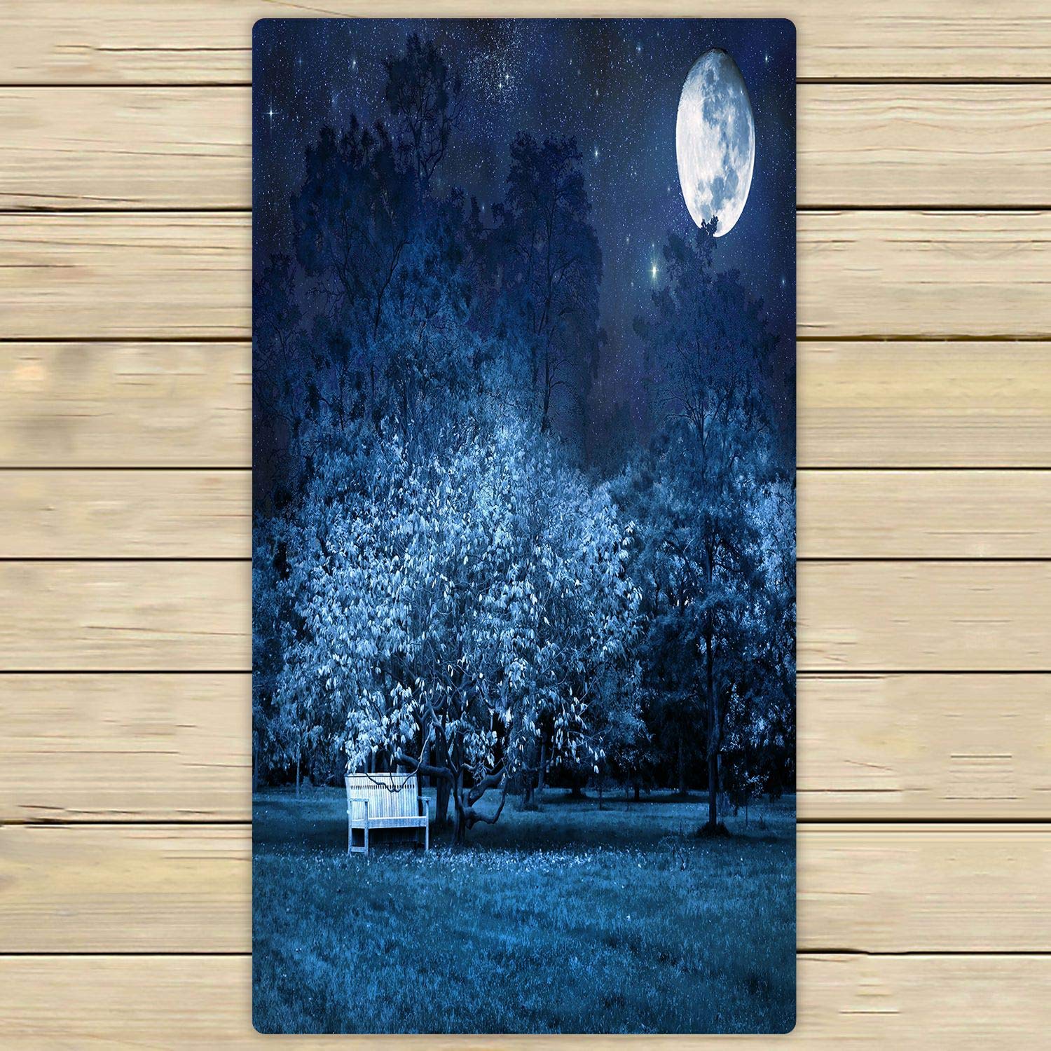 ABPHQTO Full Moon Mystic Night Beach Towel - 30x56 Inch Large Bath Pool Towel for Travel, Spa, Yoga & Outdoor Activities - Soft Quick-Dry Towel for Beach, Swimming, Gym & Picnics
