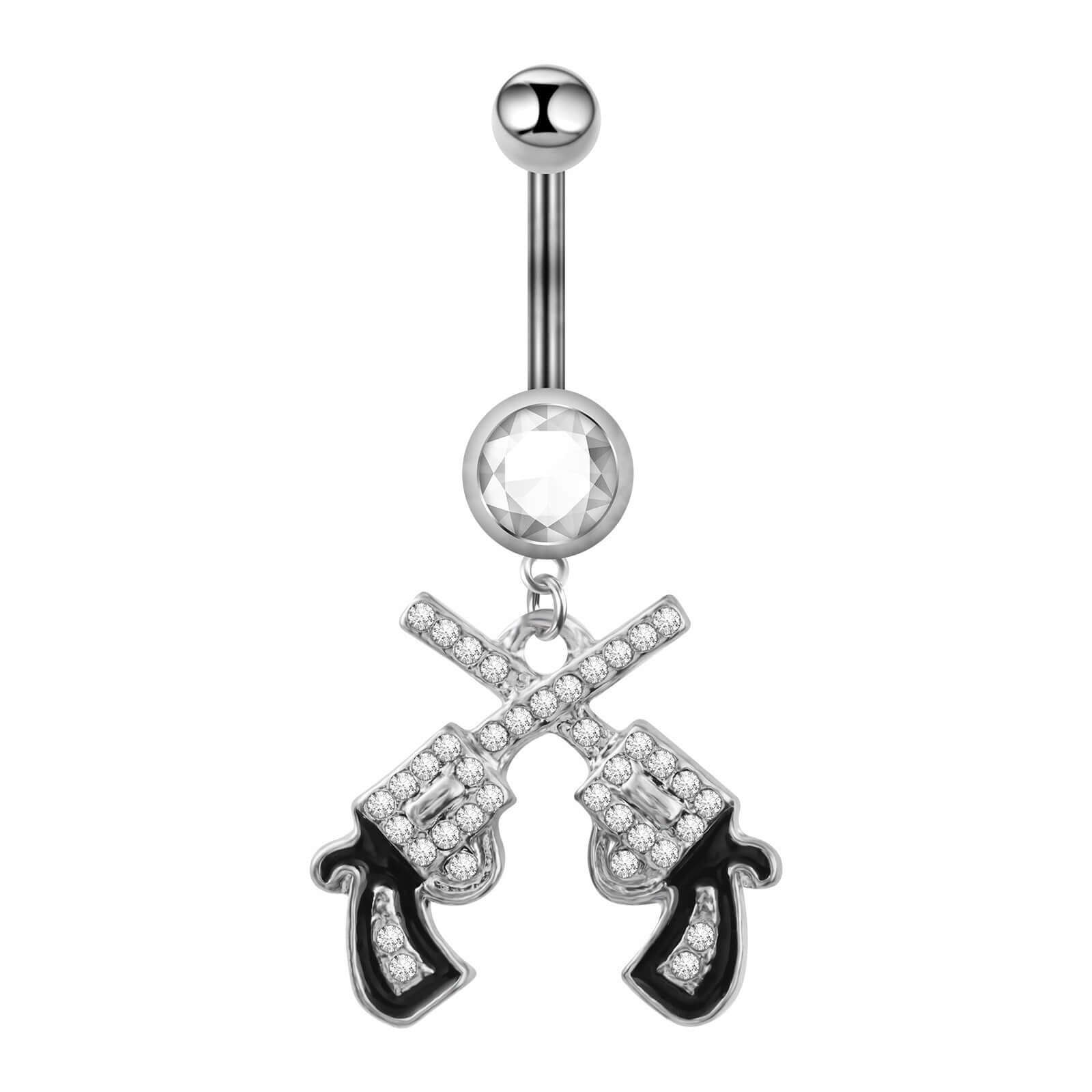 Sparkly Pistol Pendant Necklace - Elegant Gun Charm Jewelry for Women | Perfect for Parties, Gifts & Fashion Accessories