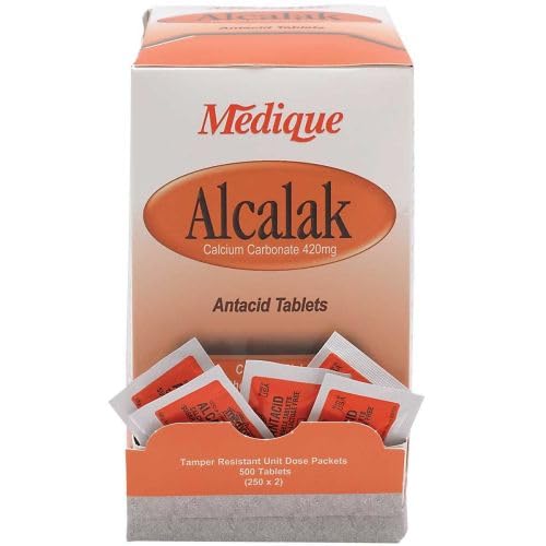 Medique Alcalak Antacid Tablets - Fast-Acting Heartburn Relief, Pack of 500 - Perfect for Home, Office & Travel Use