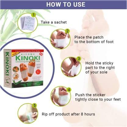 KIYOME KINOKI Detox Foot Pads - Natural Cleansing Toxin Remover, Adhesive Foot Patches Kit for Deep Body Detoxification - Perfect for Night Use, Travel & Post-Workout Recovery