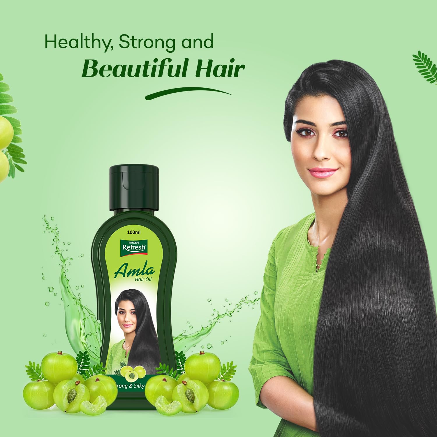 Torque's Refresh Amla Hair Oil - 100ml (Pack of 4) for Stronger, Longer & Thicker Hair - Natural Hair Growth Treatment for Women & Men - Perfect for Daily Hair Care & Scalp Massage