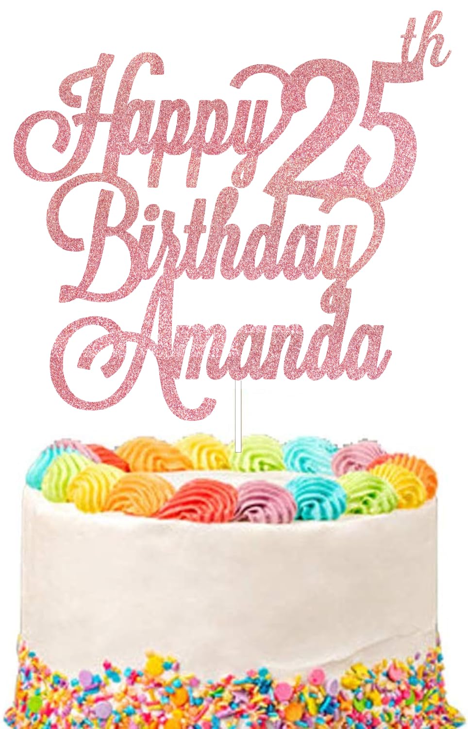 Custom Birthday Cake Topper - Personalized Glitter Name & Age Cake Decoration for 1st, 10th, 13th, 16th, 18th, 21st, 30th, 40th, 50th, 60th, 70th, 80th Birthday Parties (Rose Gold) - Perfect for Wedding, Baby Shower & Anniversary Celebrations