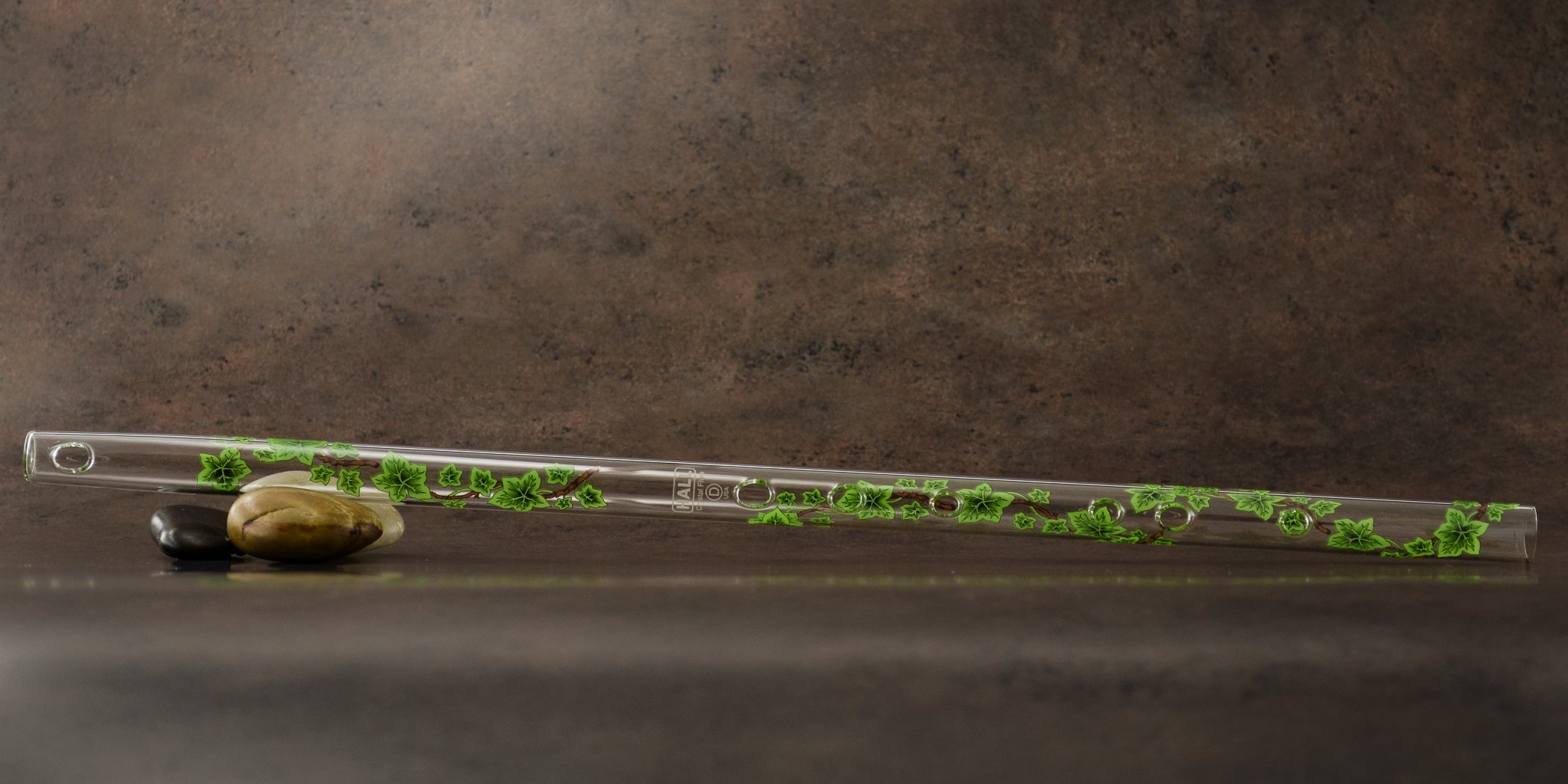 Hall Crystal Flute 12204 - Professional D Key Inline Glass Flute with Green Ivy Design - Perfect for Orchestras, Solo Performances & Music Classrooms