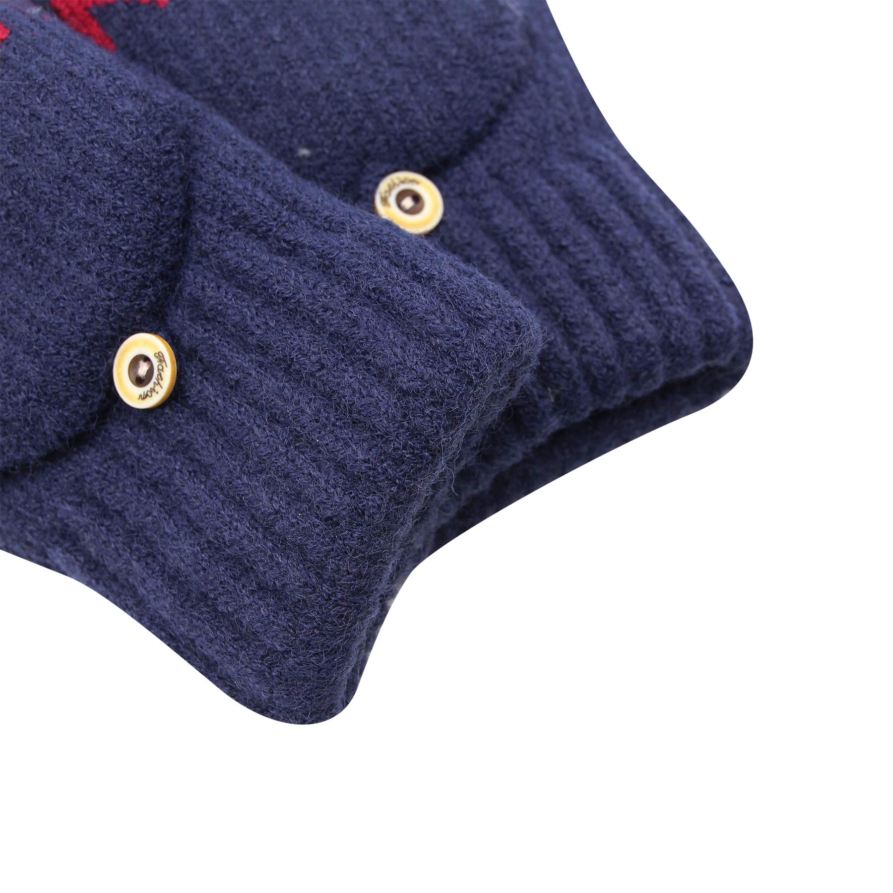 Convertible Fingerless Gloves to Mittens - Fleece Lined Winter Gloves for Men & Women - Warm Wool Knit Mitten with Flip Cover - Perfect for Outdoor Activities, Hiking, Skiing & Cold Weather Protection