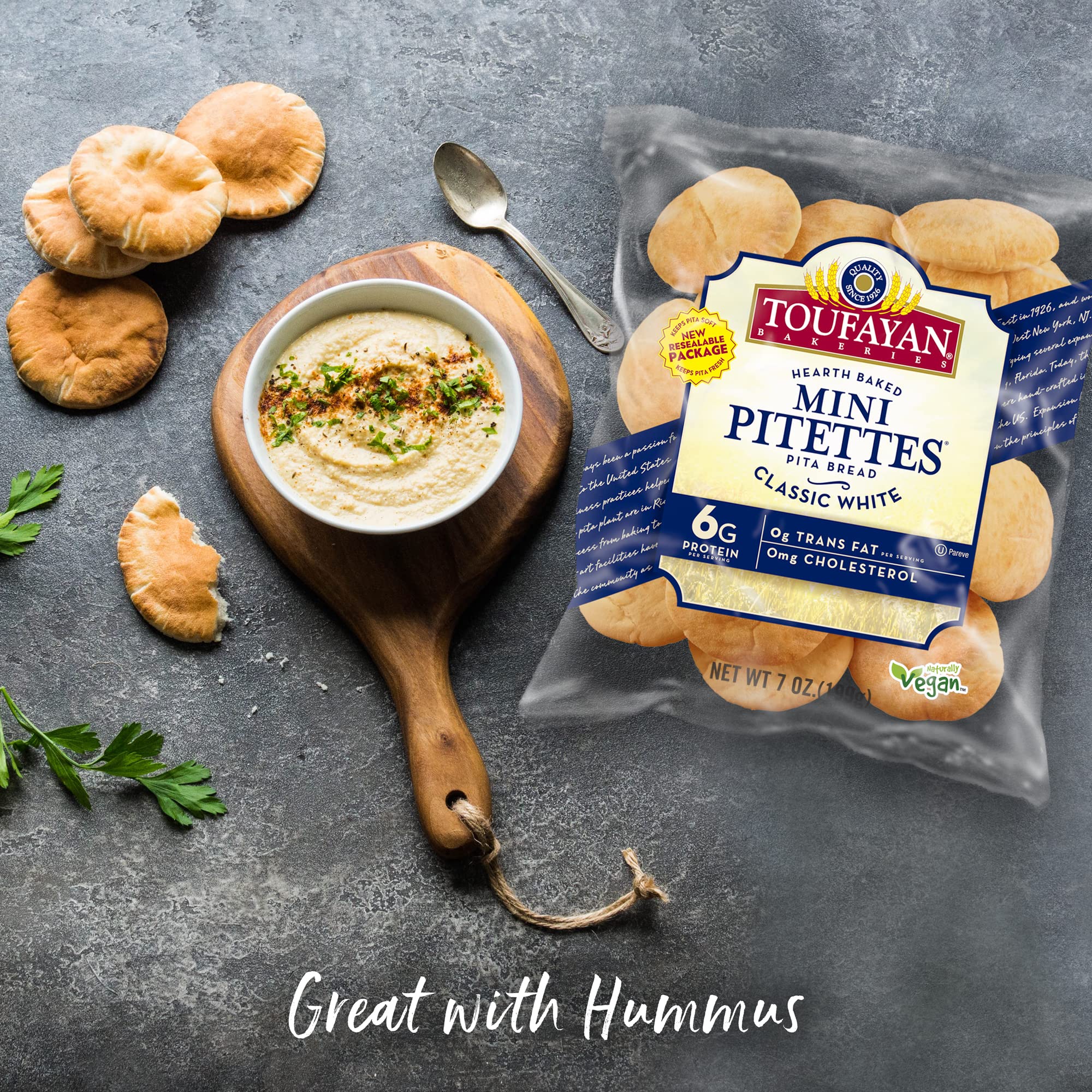 Toufayan Classic White Mini Pita Bread Pitettes - Bite Size Snack (3 Pack, 60 Count) | Perfect for School Lunches, Party Appetizers & Mediterranean Dips