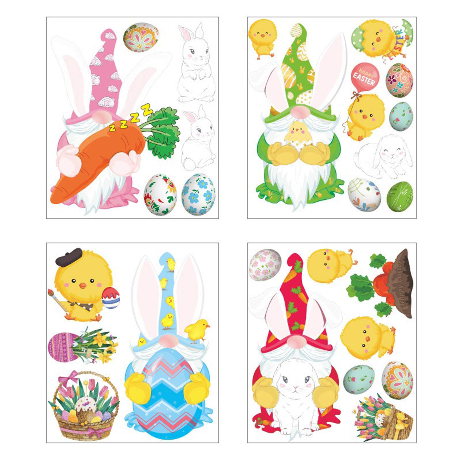 Easter Footprint Static Cling Window Decals - DIY Cute Fridge Stickers for Seasonal Home Decor | Kids Room, Glass Door & Office Decoration