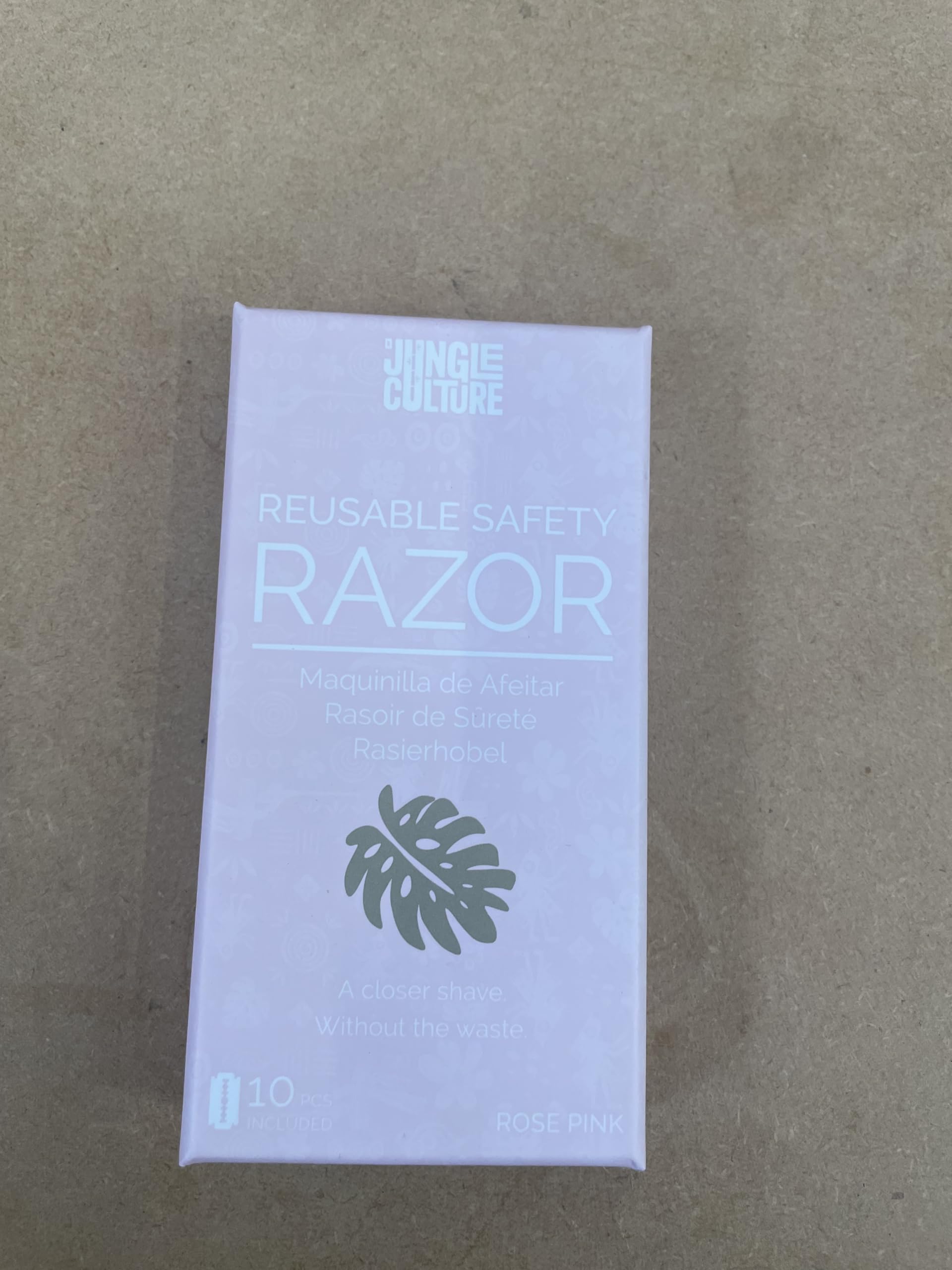 Jungle Culture Stainless Steel Safety Razor & Stand with 10 Double Edge Blades - Eco-Friendly Metal Razor for Women & Men - Face & Body Shaving - Reusable Wet Shaver (Pink) - Perfect for Travel, Home Use & Sustainable Grooming Routine