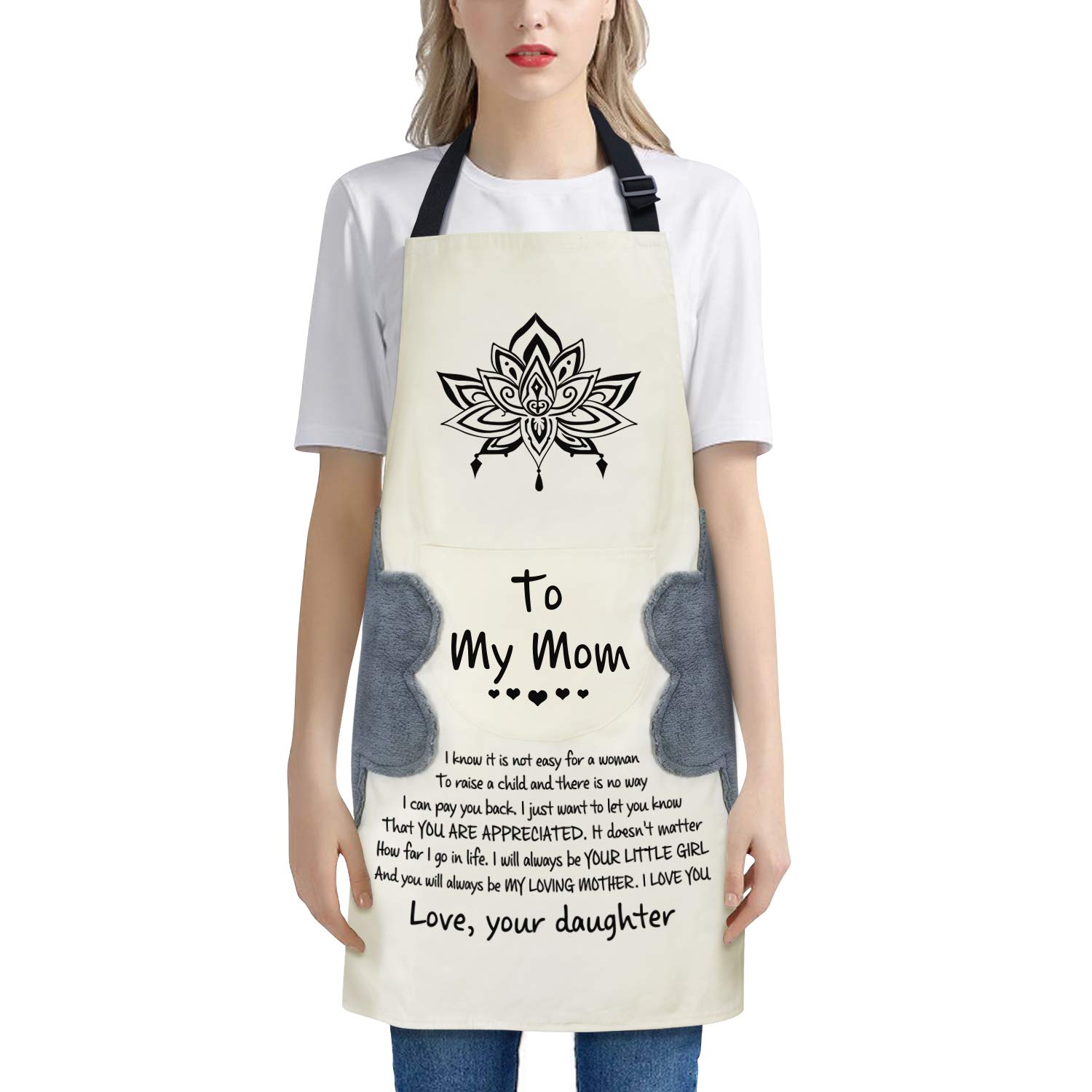Personalized Engraved Kitchen Cooking Aprons for Family - Custom Chef Aprons for Cooking, Baking & BBQ - Perfect Gift for Mom, Dad & Home Chefs