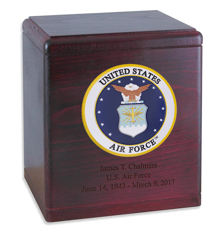 Handcrafted Solid Wood Military Cremation Urn - Made in USA - Honoring Veterans with Dignity | Perfect for Memorial Services & Home Display