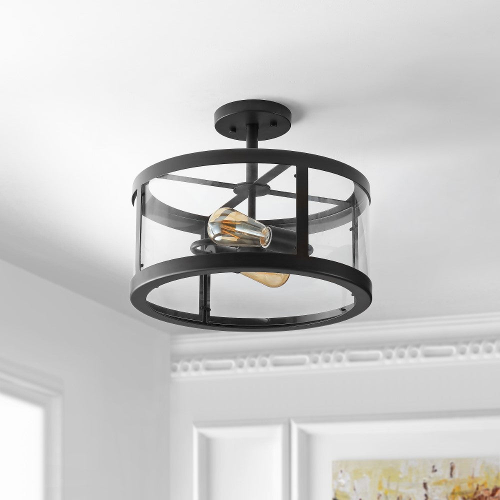 Modern LED Flush Mount Ceiling Light - 15 Iron/Glass Design for Living Room, Bedroom & Hallway - Energy Efficient Dimmable Lighting Fixture